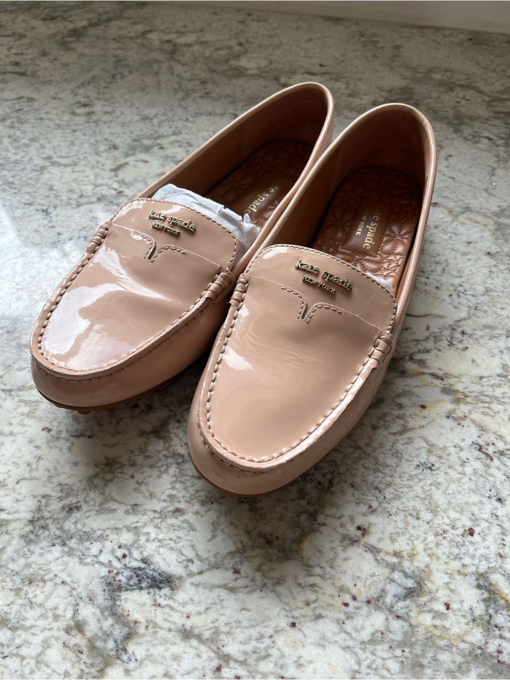 kate spade Patent Nude Pink Loafers